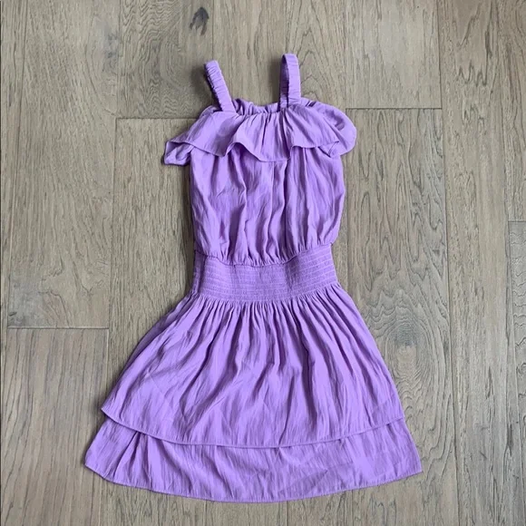 Ramy Brook Leon Ruffled A-Line Lilac Ruffle Sundress Size 7-8Y - Picture 1 of 5